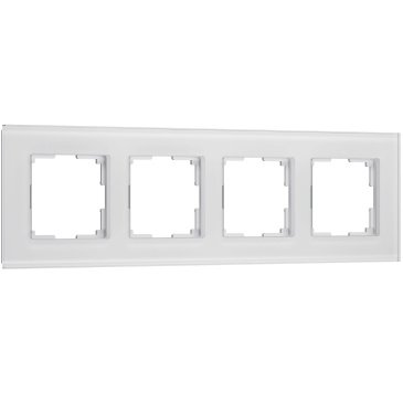 Рамка стеклянная 4 поста WERKEL Senso W0043101 белый