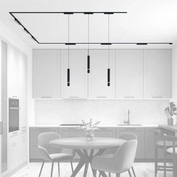 Готовый магнитный набор DENKIRS  87W Белый теплый SET AIR 06 6.6м накладной угловой черный