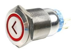 Кнопка M19 ON-(ON) LED12V IB19E-P (LAS1-AGQ-11ZE) 5A/250V 5c IP67 -красная с подсветкой