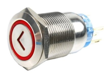 Кнопка M19 ON-(ON) LED12V IB19E-P (LAS1-AGQ-11ZE) 5A/250V 5c IP67 -красная с подсветкой