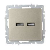 Розетка встраиваемая USB IEK BRITE A+A 3,1А BR-U21-D31-K37 РЮ10-1-БрШ шампань