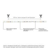 Светодиодная лента Белый теплый 2216 24V  5.4W/m 120Led/метр R00-378 4мм