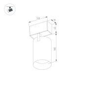 Магнитный трековый светильник 18W Белый теплый MAG-SPOT-45-R65 36deg  24V на магнитный шинопровод черный 033087