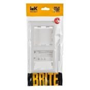 Рамка пластик 2 поста IEK BRITE BR-M22-12-K91 РУ-2-БрАБ арктический белый/белый