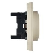 Штепсельная розетка встраиваемая двойная IEK BRITE 16А BR-R21-16-K10-F РС12-3-БрКр с з/к без з/ш в сборе бежевый
