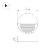 светильник   5W Белый дневной 062918 LGD-RIBONIK-R114-5W 220V IP65 круглый накладной черный