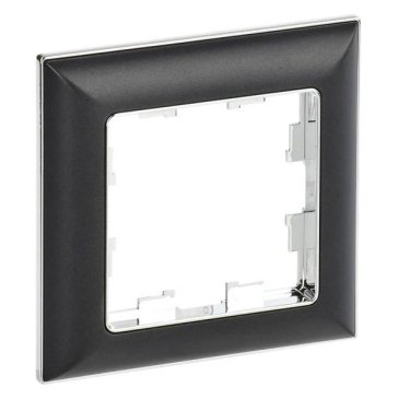 Рамка пластик 1 пост IEK BRITE BR-M12-12-2-K23 РУ-1-Бр хром/черный