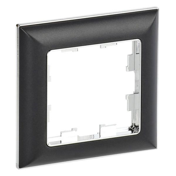 Рамка пластик 1 пост IEK BRITE BR-M12-12-2-K23 РУ-1-Бр хром/черный