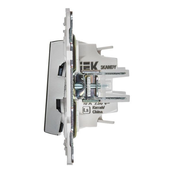 Выключатель встраиваемый двухклавишный проходной IEK SKANDY SK-V22-0-10-K50 SK-V05N металл никель
