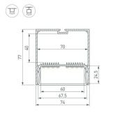 алюминиевый профиль S-LUX SL-LINE-7477-2000 ANOD (BY) 059813
