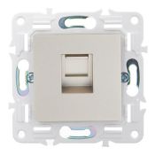 Розетка встраиваемая компьютерная IEK SKANDY SK-K10-1-K37 SK-K01Sh RJ45 кат.5E шампань
