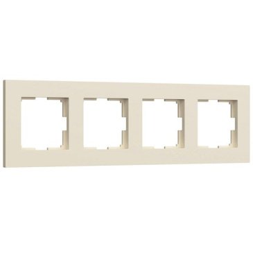 Рамка пластик 4 поста WERKEL Slab W0042962 айвори софт