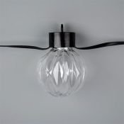 Умная гирлянда «Нить» RGB с насадками «Рифленые шарики» темная нить, управление с приложения, USB, 6.0 м., USB, 20Led, IP20