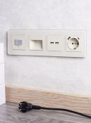 Розетка встраиваемая USB IEK BRITE A+A 3,1А BR-U21-D31-K10 РЮ10-1-БрКр бежевый