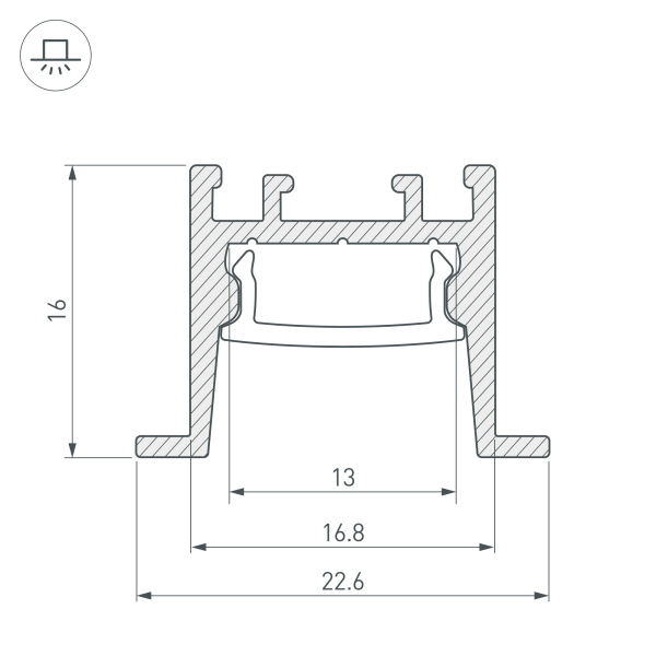 алюминиевый профиль S-LUX SL-COMFORT-2316-F-2000 ANOD 031768