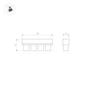 Трековый светильник  12W Белый теплый 035582 MAG-ORIENT-KRATER-L195 прямоугольник трековый черный