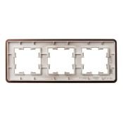 Рамка металлическая 3 поста IEK BRITE BR-M32-M-21-K30 РУ-3-1-Бр коричневая RE AL