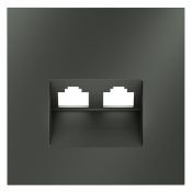 Накладка для розетки компьютерной двойной RJ45+RJ45 кат.6 S70 титан