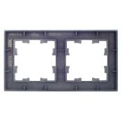 Рамка стеклянная 2 поста IEK BRITE BR-M22-G-K03 РУ-2-2-БрСе серый