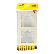 Рамка пластик 2 поста IEK BRITE BR-M22-44-K10 РУ-2-БрКр-44 бежевый IP44