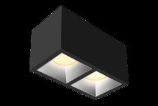 Накладной светильник  24W Белый теплый KUB X2 BS 220V диммируемый двойной куб черный с серебристой вставкой
