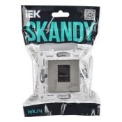 Розетка встраиваемая компьютерная IEK SKANDY SK-K10-2-K50 SK-K02N RJ45 кат.6 металл никель