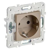 Штепсельная розетка встраиваемая IEK SKANDY 16А SK-R14-16-1-K37 SK-R06Sh с з/к и шторками безвинтовое крепление шампань Штепсельная розетка встраиваемая IEK SKANDY 16А SK-R14-16-1-K37 SK-R06Sh с з/к и шторками безвинтовое крепление шампань