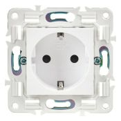 Штепсельная розетка встраиваемая IEK SKANDY 16А SK-R14-16-1-K01 SK-R06W с з/к и шторками безвинтовое крепление арктический белый