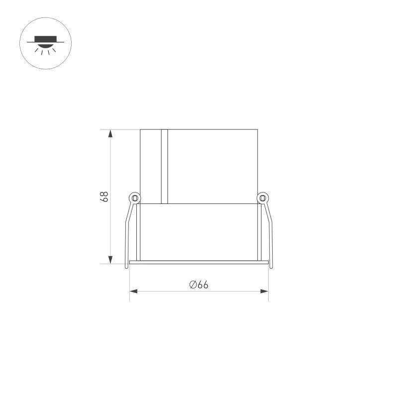 Встраиваемый светильник  15W Белый теплый 035465 MS-ATLAS-BUILT-R66-15W Warm3000 35 deg 230V IP20 круглый черный