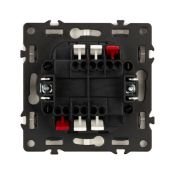 Выключатель встраиваемый двухклавишный проходной 054268 SWT-NOBE-MKP2-SFPL-L-GD с подсветкой золото