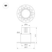 Встраиваемый светильник  10W Белый теплый 061925 MS-INVISIO-TRIMLESS-R45 36deg 220V IP20 круглый под шпаклевку круглый белый IP54