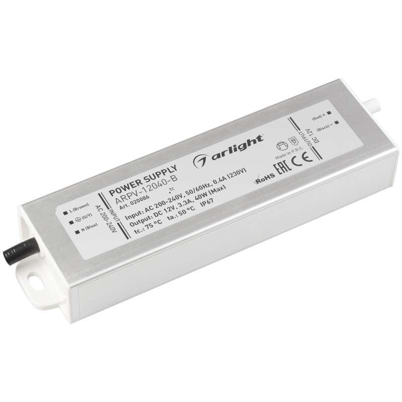 Блок питания (AC-DC) 12V  40W 020086 ARPV-12040B  герм IP66  металл