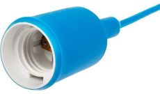 патрон E27 пластик REXANT силиконовый со шнуром 1 м синий