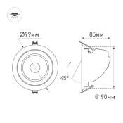 Встраиваемый светильник  12W Белый теплый 024026  LTD-EXPLORER-R100-12W 220V IP40 круглый белый