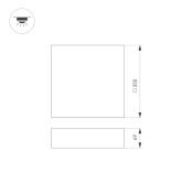 Накладной светильник  30W Белый дневной 034793 SP-QUADRO-S350x350 220V IP40 квадратный черный