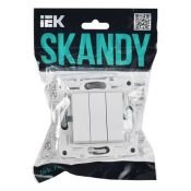 Выключатель встраиваемый трехклавишный IEK SKANDY SK-V30-0-10-K01 SK-V11W арктический белый