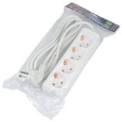 удлинитель с заземлением Uniel UL-00010006 S-GCU4-3 WHITE 3м Ultra