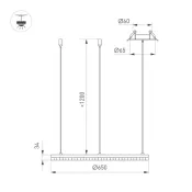 Подвесной светильник  36W Белый дневной 054481 SP-DIAMOND-R650 (BK, 45 deg, 230V, TRIAC) круглый черный