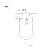 Подвесной светильник  36W Белый теплый 043403 SP-TROPIC-SURFACE-R18-L2500 Warm3000 220V IP20 фигурный черный