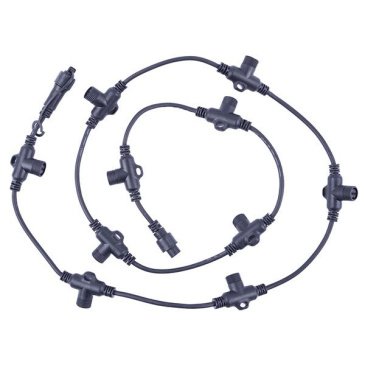 Провод-шина для гирлянд UL-00013219 UCX-F90 T10-2M-BK черный 2м, 10 Т-коннекторов, шаг 20см,статика-мерцание IP67