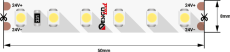 Светодиодная лента Белый теплый 3528 24V  9.6W/m 120Led/метр 00-00012709 DSG3120-24-WW3-33