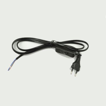 Кабель сетевой (2х0.5) 1.7м вил. UCX-C11/02A-170 UL-00004432 вил.+ выкл. черный