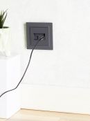 Розетка двойная RJ11+RJ45 кат.5E РК/Т12-БрГ графит BR-KT20-O-1-K53 BRITE IEK