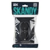 Штепсельная розетка встраиваемая двойная IEK SKANDY 16А SK-R21-16-K53-F SK-R08G без з/к без шторк в сборе графит