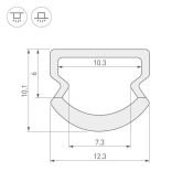 пластиковый профиль WPH-LINE-1210R-2000 OPAL  023303
