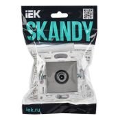 ТВ-розетка встраиваемая проходная IEK SKANDY SK-A10-P-K50 SK-A17N металл никель