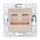 Розетка встраиваемая компьютерная двойная IEK SKANDY SK-K20-1-K98 SK-K03Sa RJ45 кат.5E песочный