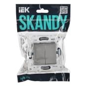 Выключатель жалюзи 10А SK-V12N металл никель SK-V15-0-10-K50 SKANDY IEK