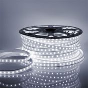 Светодиодная лента Белый 2835 220V  6W/m  60Led/м герм 10-62 Стандарт IP65 50М