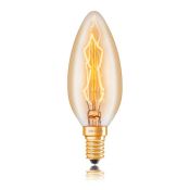 лампа ретро накаливания Vintage форма свеча 40W 052-085 C35 7F4 GOLDEN/E14 диммируемая